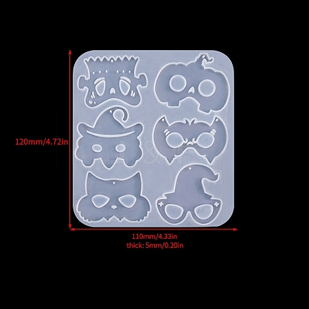 Hallowmas Pendants DIY Food Grade Silicone Mold PW-WGD177D-01-1