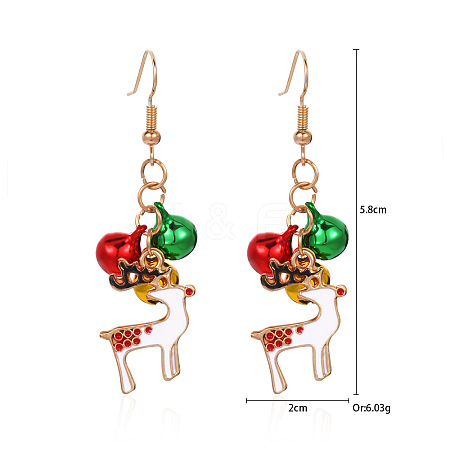 Christmas Alloy Rhinestone Dangle Earrings FS-WGC5D36-09-1