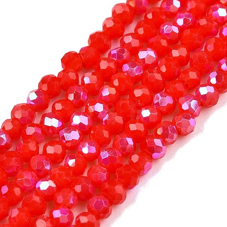 Electroplate Opaque Solid Color Glass Beads Strands EGLA-A044-P1mm-L22-1