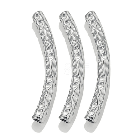 304 Stainless Steel Curved Tube Beads STAS-M071-03A-P-1