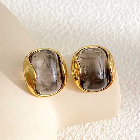 304 Stainless Steel Resin Stud Earrings WG617A0-01-1