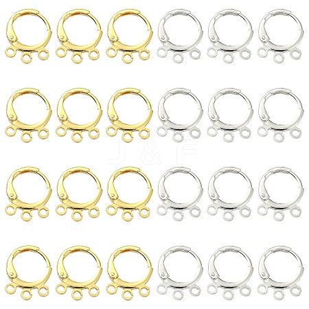 20Pcs 2 Colors Brass Leverback Earring Findings KK-CJ0002-06-1