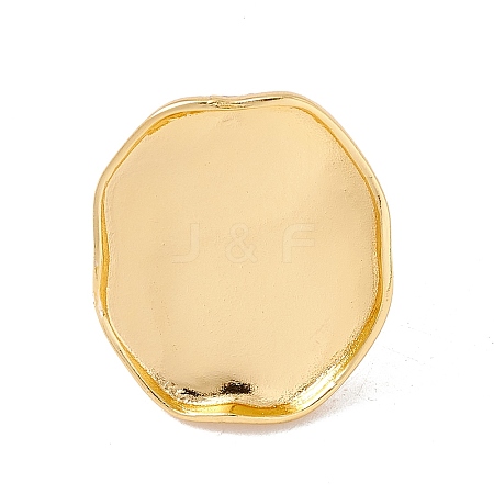 Oval Brass Open Cuff Finger Ring Enamel Settings X-KK-G428-03G-1