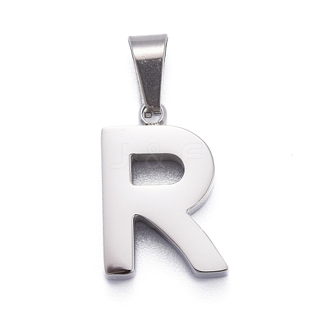 Non-Tarnish 304 Stainless Steel Letter Pendants STAS-H127-R-P-1