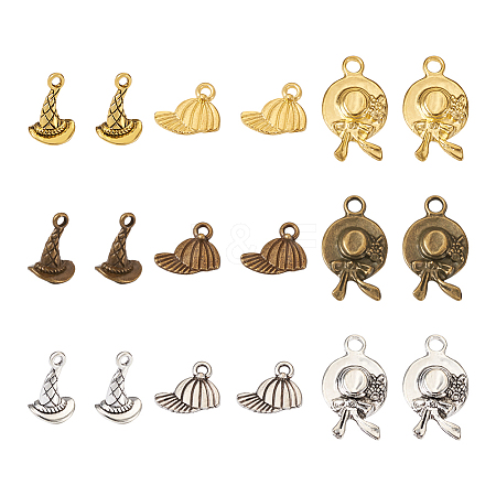 Cheriswelry 18Pcs 9 Style Zinc Alloy Pendants FIND-CW0001-21-1