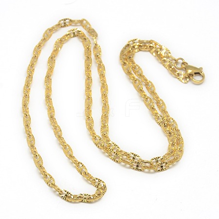 Trendy Unisex 304 Stainless Steel Link Chain Necklaces X-NJEW-L043B-26G-1