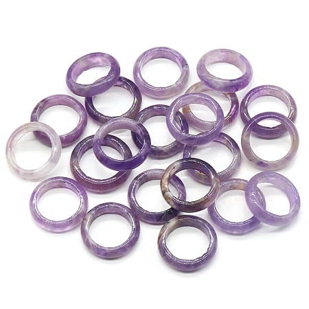 Natural Amethyst Plain Band Rings PW-WG25917-04-1