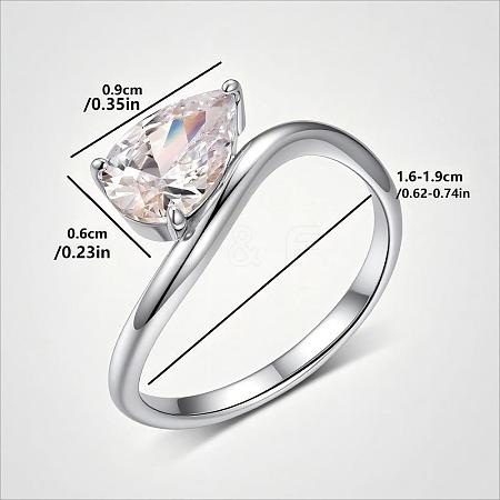Brass Pave Single Cubic Zirconia Finger Rings for Women LS-ZK8046-4-1