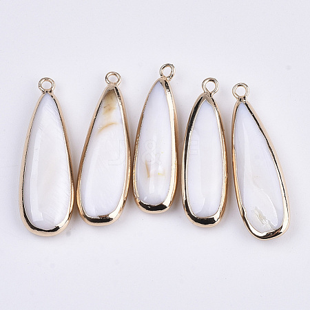 Natural Freshwater Shell Pendants SSHEL-R045-14-1