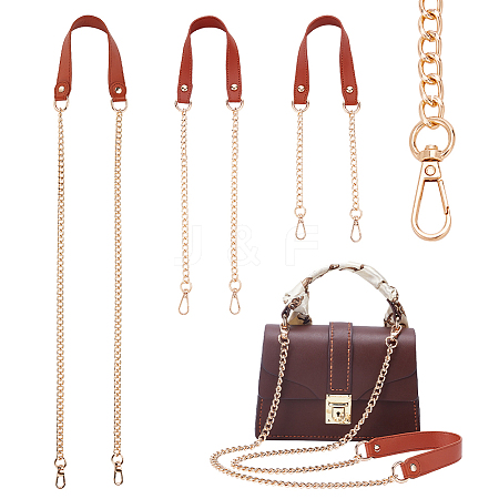 3Pcs 3 Style PU Leather Curb Chain Bag Straps FIND-WR0010-42A-1