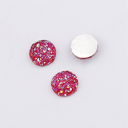Druzy Resin Cabochons RESI-WH0026-03A-03-1