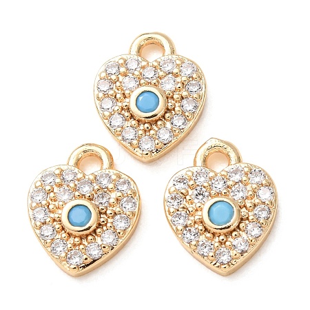 Brass Micro Pave Cubic Zirconia Charms CU-K002-01D-01-1