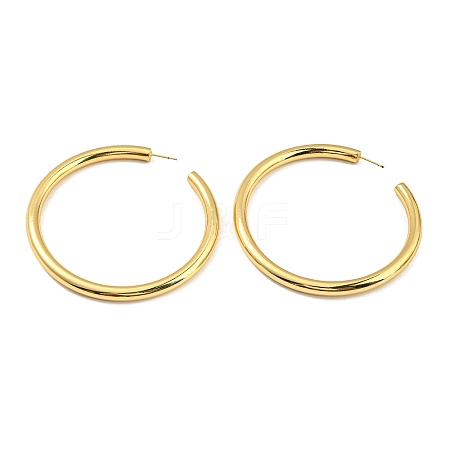 Rack Plating Brass Ring Stud Earrings EJEW-K263-02G-1