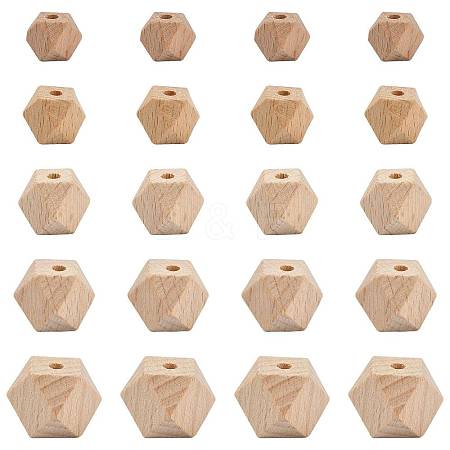 20Pcs 5 Styles Wood Beads WOOD-FS0002-59-1