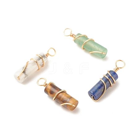 Natural Mixed Stone Pendants PALLOY-JF01560-1