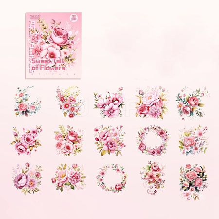 15Pcs 15 Styles Paper Sticker PW-WG39B9C-03-1