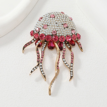 Jellyfish Alloy Rhinestones Tassel Brooches JEWB-S022-11C-1