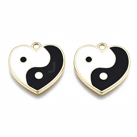 Rack Plating Alloy Enamel Pendants ENAM-T014-02A-RS-1