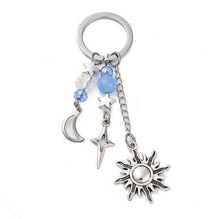 Star & Moon & Sun Alloy Charm Keychains KEYC-JKC01004-1