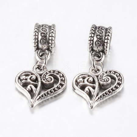 Tibetan Style Alloy European Dangle Charms MPDL-J041-14AS-1