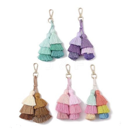 Handmade Macrame Nylon Thread Pendant Decorations HJEW-P019-12G-1