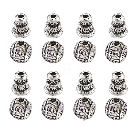 Tibetan Style Alloy Guru Bead Sets PALLOY-TAC0009-14AS-1