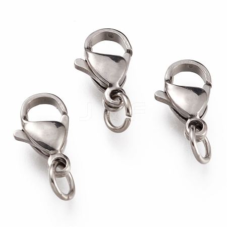 304 Stainless Steel Lobster Claw Clasps X-STAS-G240-01D-P-1