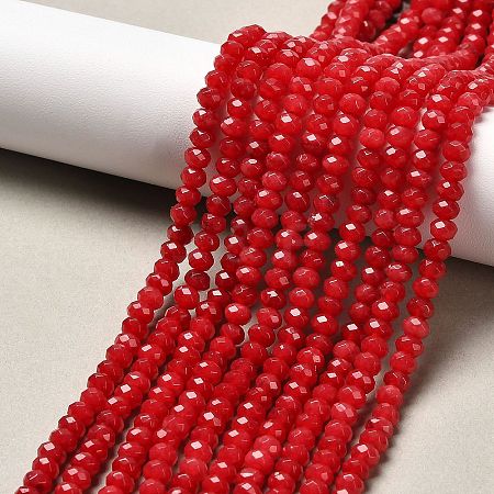 Dyed Natural Malaysia Jade Rondelle Beads Strands X-G-E316-2x4mm-25-1