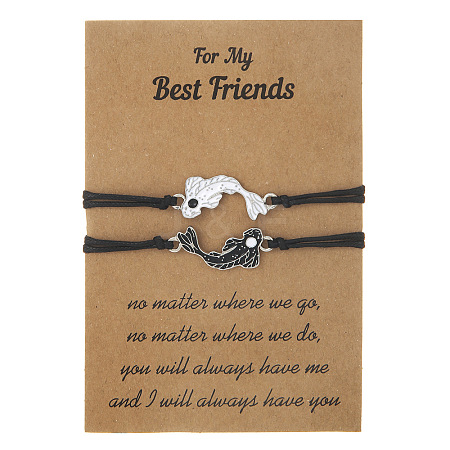 2Pcs Alloy Enamel Link Bracelets Set WG22B3C-02-1