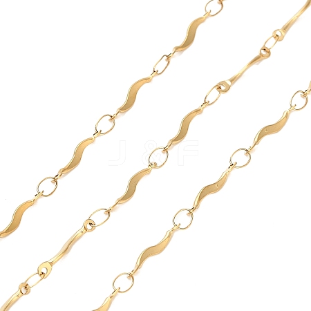 304 Stainless Steel Wavy Bar Link Chains CHS-H116-01D-G-1