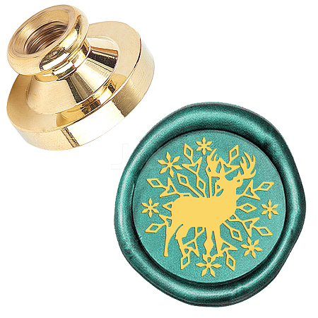 Wax Seal Brass Stamp Head AJEW-WH0209-396-1