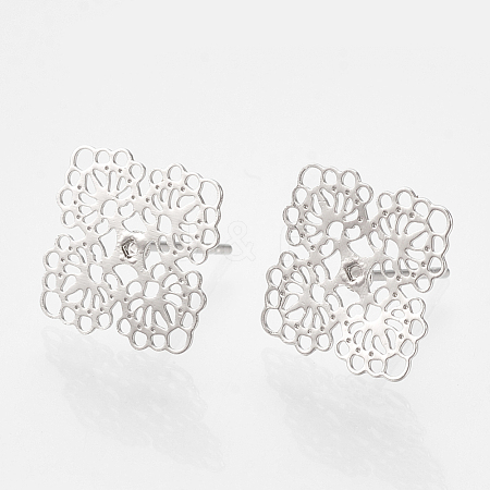 Brass Stud Earrings KK-S345-276P-1