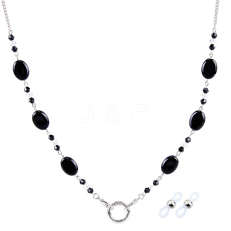 Acrylic Oval Beads Eyeglass Chains AJEW-CN0006-71B-1
