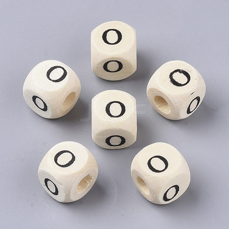 Printed Natural Wood Beads WOOD-T026-001O-1