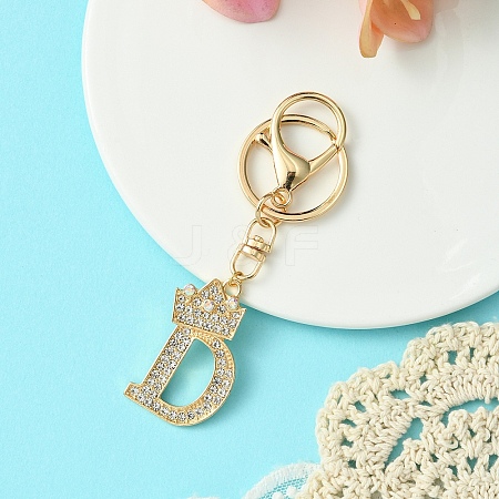 Golden Alloy Rhinestone Keychain KEYC-YW00105-04-1