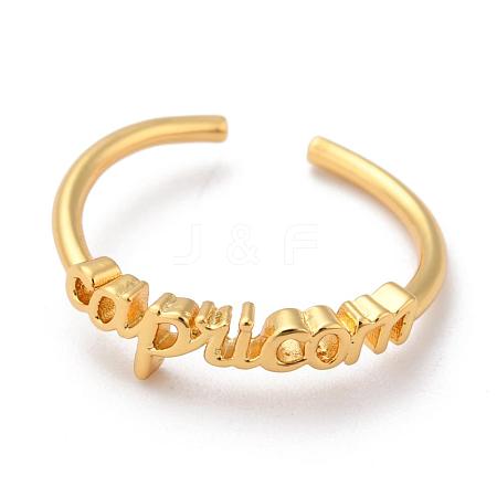 Constellation/Zodiac Sign Brass Cuff Rings RJEW-J074-05G-E-1