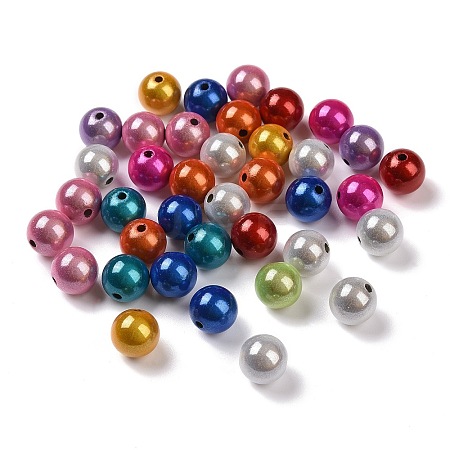 Spray Painted Acrylic Beads X-MACR-Q154-01C-1