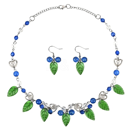 304 Stainless Steel Necklaces & Hoop Earring Sets SJEW-YW00001-1