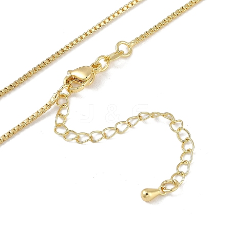 Brass Box Chain Necklace for Women NJEW-B118-01G-1