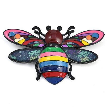 Rainbow Bee Enamel Pins JEWB-U011-01C-1