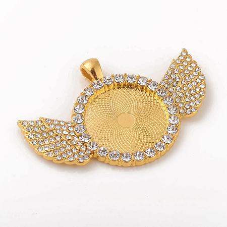 Alloy Pendant Cabochon Setting ALRI-WH0005-11G-1