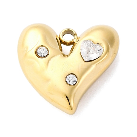 PVD Vacuum Plating 304 Stainless Steel Rhinestone Pendants STAS-S163-37G-1
