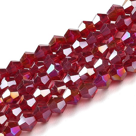 Transparent Electroplate Glass Beads Strands LS-GLAA-F029-4mm-A27-1