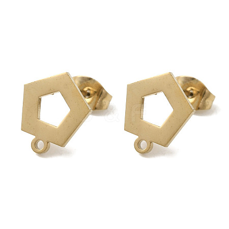 Ion Plating(IP) 304 Stainless Steel Stud Earring Findings STAS-I206-78G-1