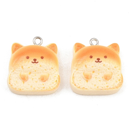 Opaque Resin Imitation Bread Pendants RE-CBA1F11-03P-1