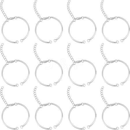  DIY Flat Round Charm Bracelet Making Kits DIY-NB0006-72-1