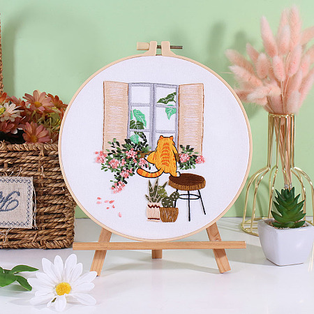 Flower DIY Embroidery Kits PW-WG40106-05-1
