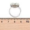 Brass Micro Pave Cubic Zirconia Adjustable Ring Components KK-CBAC351-03P-3