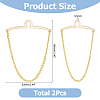 2Pcs 2 Colors Brass Button Attachment Tie Clips AJEW-HS0001-13B-2