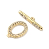 Oval Brass Micro Pave Clear Cubic Zirconia Toggle Clasps KK-G548-25G-2